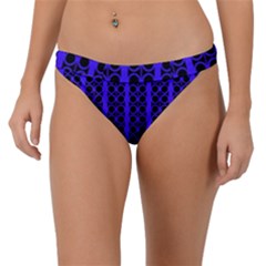 Circles Lines Black Blue Band Bikini Bottom