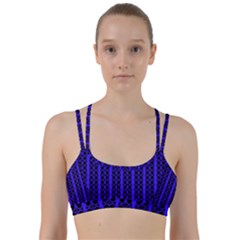 Circles Lines Black Blue Line Them Up Sports Bra by BrightVibesDesign