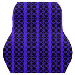 Circles Lines Black Blue Car Seat Back Cushion  by BrightVibesDesign