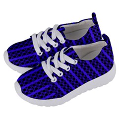 Circles Lines Black Blue Kids  Lightweight Sports Shoes by BrightVibesDesign