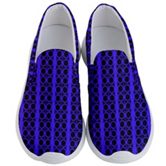 Circles Lines Black Blue Men s Lightweight Slip Ons by BrightVibesDesign