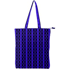 Circles Lines Black Blue Double Zip Up Tote Bag by BrightVibesDesign