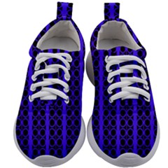 Circles Lines Black Blue Kids Athletic Shoes by BrightVibesDesign