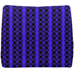 Circles Lines Black Blue Seat Cushion by BrightVibesDesign