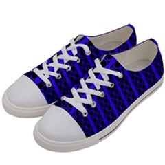 Circles Lines Black Blue Women s Low Top Canvas Sneakers by BrightVibesDesign