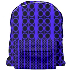 Circles Lines Black Blue Giant Full Print Backpack by BrightVibesDesign