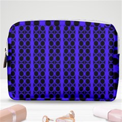 Circles Lines Black Blue Make Up Pouch (medium) by BrightVibesDesign