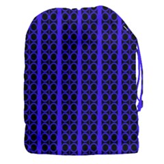 Circles Lines Black Blue Drawstring Pouch (3xl) by BrightVibesDesign