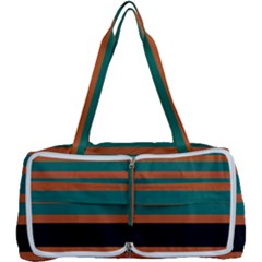 Black Stripes Orange Brown Teal Multi Function Bag by BrightVibesDesign