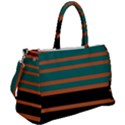 Black Stripes Orange Brown Teal Duffel Travel Bag View2