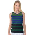 Black Stripes Green Olive Blue Women s Basketball Tank Top View1