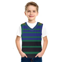 Black Stripes Green Olive Blue Kids  Sportswear by BrightVibesDesign