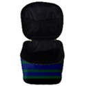 Black Stripes Green Olive Blue Make Up Travel Bag (Small) View3