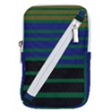 Black Stripes Green Olive Blue Belt Pouch Bag (Small) View1