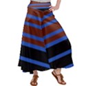 Black Stripes Blue Green Orange Satin Palazzo Pants View1