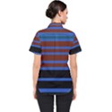 Black Stripes Blue Green Orange Women s Short Sleeve Shirt View2