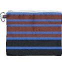 Black Stripes Blue Green Orange Canvas Cosmetic Bag (XXXL) View1