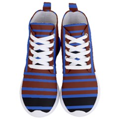 Black Stripes Blue Green Orange Women s Lightweight High Top Sneakers by BrightVibesDesign