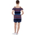 Black Stripes Blue Green Orange Ruffle Cut Out Chiffon Playsuit View2