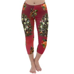 Wonderful Vintage Christmas Design Capri Winter Leggings  by FantasyWorld7