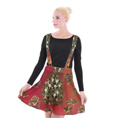 Wonderful Vintage Christmas Design Suspender Skater Skirt by FantasyWorld7