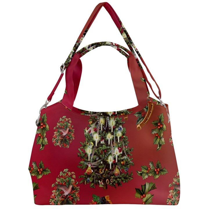 Wonderful Vintage Christmas Design Double Compartment Shoulder Bag