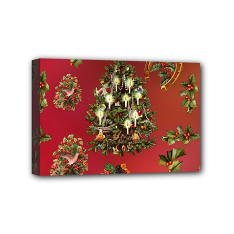 Wonderful Vintage Christmas Design Mini Canvas 6  X 4  (stretched) by FantasyWorld7