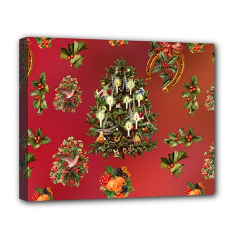 Wonderful Vintage Christmas Design Deluxe Canvas 20  X 16  (stretched) by FantasyWorld7