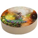 Cute Flying Fairy In The Night Wooden Bottle Opener (Round) View1