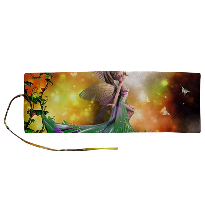 Cute Flying Fairy In The Night Roll Up Canvas Pencil Holder (M)