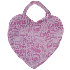 Coffee Pink Giant Heart Shaped Tote by Amoreluxe