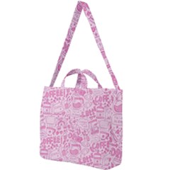 Coffee Pink Square Shoulder Tote Bag by Amoreluxe