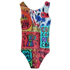 Need Coffee Kids  Cut-out Back One Piece Swimsuit by Amoreluxe