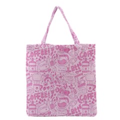 Coffee Pink Grocery Tote Bag by Amoreluxe