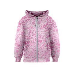 Coffee Pink Kids  Zipper Hoodie by Amoreluxe