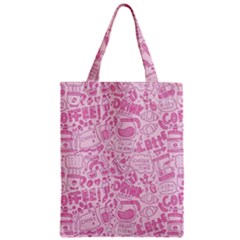 Coffee Pink Zipper Classic Tote Bag by Amoreluxe