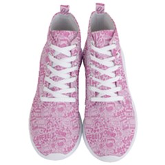 Coffee Pink Men s Lightweight High Top Sneakers by Amoreluxe