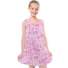 Coffee Pink Kids  Cross Back Dress by Amoreluxe