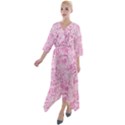 coffee pink Quarter Sleeve Wrap Front Maxi Dress View1