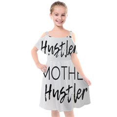 Mother Hustler Kids  Cut Out Shoulders Chiffon Dress