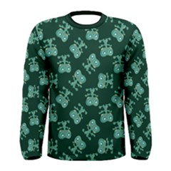 Cute Alien Monster Men s Long Sleeve Tee Green