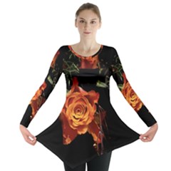 Orange Rose Long Sleeve Tunic  by Terzaek