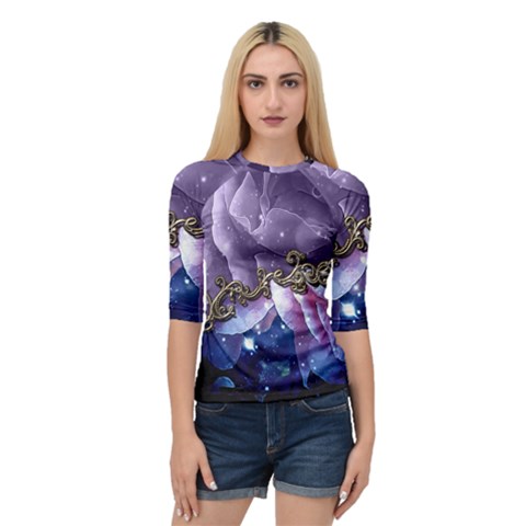 Wonderful Floral Design Quarter Sleeve Raglan Tee by FantasyWorld7