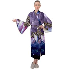 Wonderful Floral Design Maxi Velour Kimono by FantasyWorld7