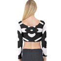 Pattern Flower Black Long Sleeve Crop Top View2