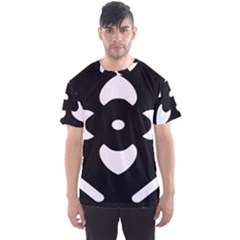 Pattern Flower Black Men s Sports Mesh Tee