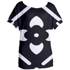 Pattern Flower Black Women s Oversized Tee