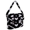 Pattern Flower Black Buckle Messenger Bag View1