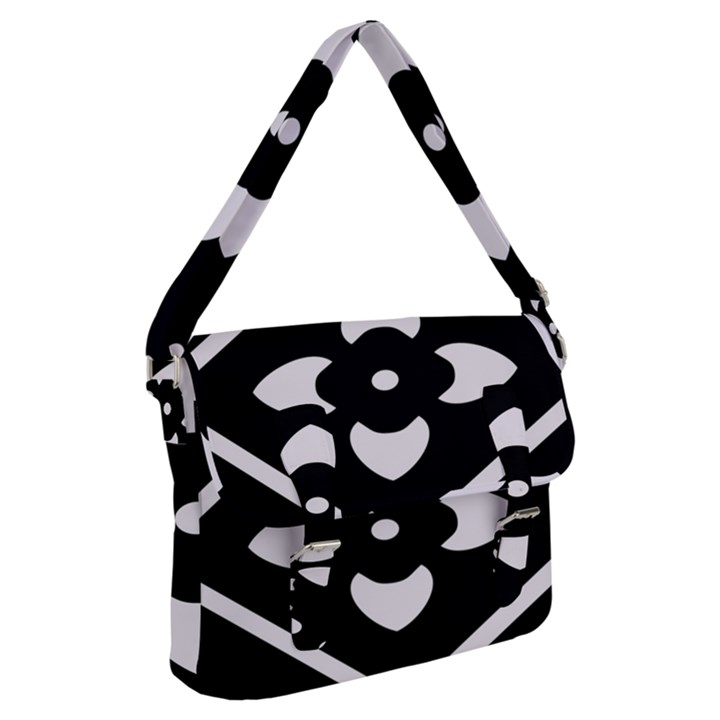 Pattern Flower Black Buckle Messenger Bag