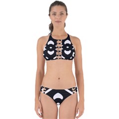 Pattern Flower Black Perfectly Cut Out Bikini Set